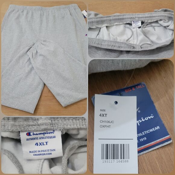 Champion Sweatpants Mens Size 4XL Tall Gray Powerfleece Athletic Loungewear - Picture 1 of 11